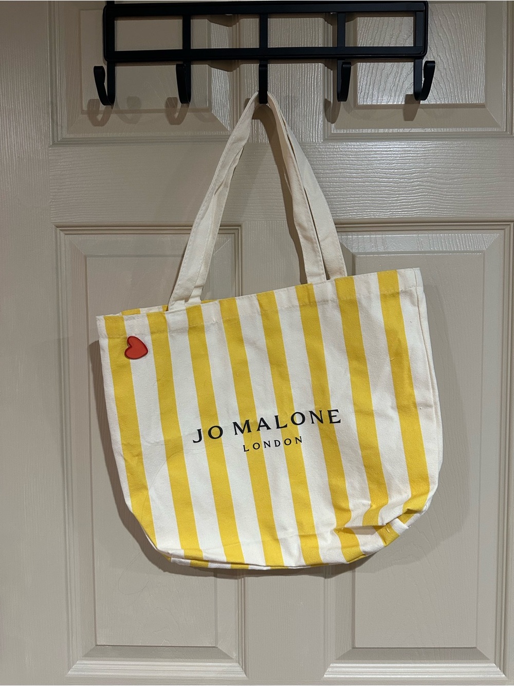 Jo Malone Yellow and Cream Striped Canvas Tote